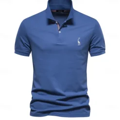 Clearance OUKU 80% Cotton Brand Men's Polo Shirts Cotton Golf Polo Shirts for Men Short Sleeve High Quantity Solid Polo Men New Summer Clothing