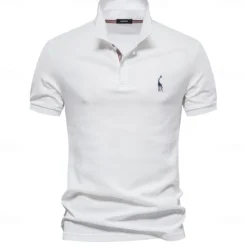 Clearance OUKU 80% Cotton Brand Men's Polo Shirts Cotton Golf Polo Shirts for Men Short Sleeve High Quantity Solid Polo Men New Summer Clothing