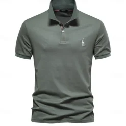 Clearance OUKU 80% Cotton Brand Men's Polo Shirts Cotton Golf Polo Shirts for Men Short Sleeve High Quantity Solid Polo Men New Summer Clothing