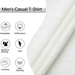 Sale OUKU 100% Cotton Men's Casual T Shirt Plain Crew Neck Summer Tee Street Holiday Short Sleeve Raw Edges Fashion Casual Comfortable Top Tee