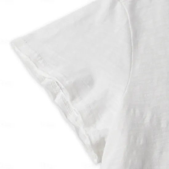 Sale OUKU 100% Cotton Men's Casual T Shirt Plain Crew Neck Summer Tee Street Holiday Short Sleeve Raw Edges Fashion Casual Comfortable Top Tee