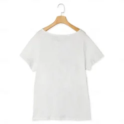 Sale OUKU 100% Cotton Men's Casual T Shirt Plain Crew Neck Summer Tee Street Holiday Short Sleeve Raw Edges Fashion Casual Comfortable Top Tee