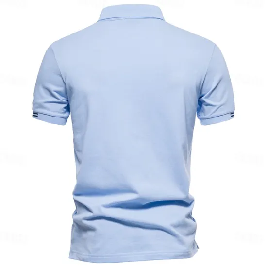 Discount OUKU 100% Cotton Men's Polo Shirts Casual Solid Color Short Sleeve Polo Shirts for Men New Summer Desinger Clothing Men