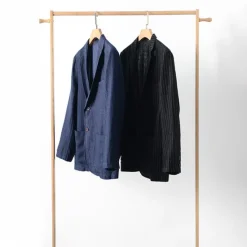 Sale OUKU 100% Linen Men's Linen Blazer Blazer Business Formal Evening Wedding Party Fashion Casual Spring & Fall Plain Pocket Casual / Daily Single Breasted Blazer Black Dark Blue