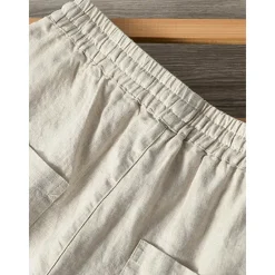 Outlet OUKU 100% Linen Men's Linen Pants Trousers Summer Pants Tapered Carrot Pants Pocket Drawstring Elastic Waist Plain Breathable Comfortable Daily Vacation Going out Classic Casual Black White