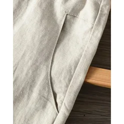 Outlet OUKU 100% Linen Men's Linen Pants Trousers Summer Pants Tapered Carrot Pants Pocket Drawstring Elastic Waist Plain Breathable Comfortable Daily Vacation Going out Classic Casual Black White