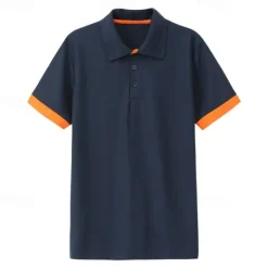 Best OUKU 2 Pack Men's Polo Shirt Golf Shirt Sports Lapel T Shirt Short Sleeve Fashion Basic Color Summer Regular Fit Dark Blue White Blue White Black Golf T Shirt