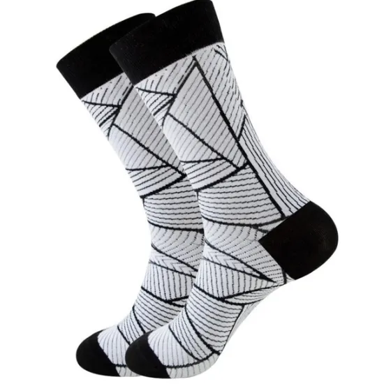 Online OUKU 1 Pair Men's Fashion Novelty Socks Colorful Dress Crew Socks Sports Outdoor White Cute Funky Patterned Casual Cotton Socks Cartoon Autumn And Winter Plaid Colorful Retro Business Party Dress