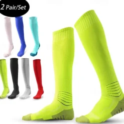 Hot OUKU 2 Pairs Men's Compression Socks Plain Knee High Socks Black White Hiking Socks Sports Outdoor Ski Hiking Daily Four Season Stylish Classic