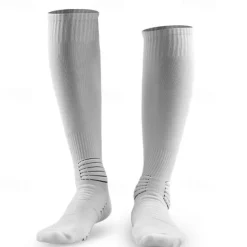Hot OUKU 2 Pairs Men's Compression Socks Plain Knee High Socks Black White Hiking Socks Sports Outdoor Ski Hiking Daily Four Season Stylish Classic