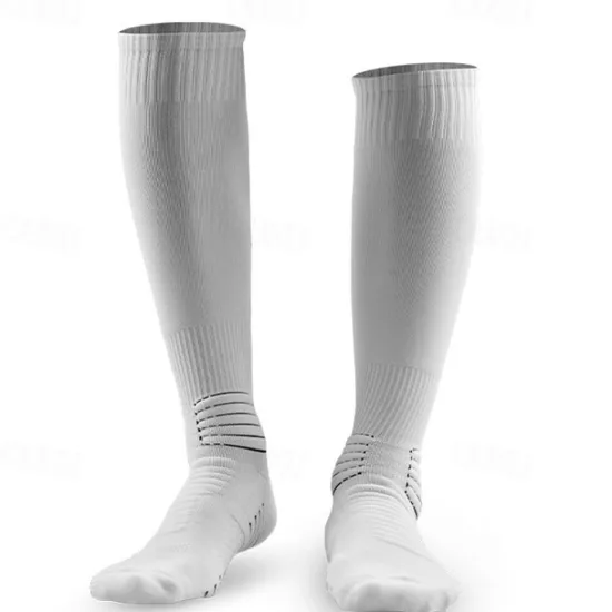 Hot OUKU 2 Pairs Men's Compression Socks Plain Knee High Socks Black White Hiking Socks Sports Outdoor Ski Hiking Daily Four Season Stylish Classic