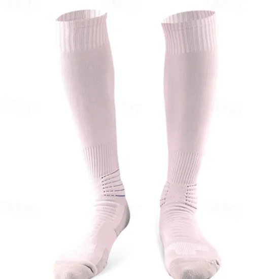 Hot OUKU 2 Pairs Men's Compression Socks Plain Knee High Socks Black White Hiking Socks Sports Outdoor Ski Hiking Daily Four Season Stylish Classic