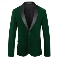 Online OUKU All Blazer Wedding Party Party & Evening Sweet All Seasons Corduroy Plain Wedding Single Breasted Blazer Black Red Blue Green