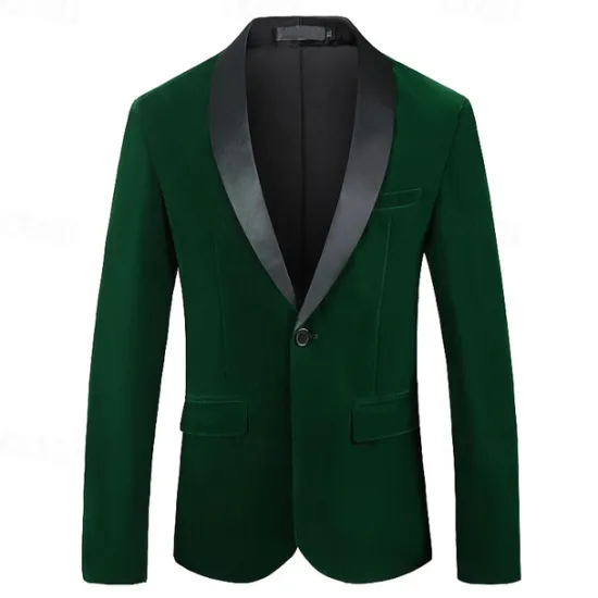 Online OUKU All Blazer Wedding Party Party & Evening Sweet All Seasons Corduroy Plain Wedding Single Breasted Blazer Black Red Blue Green