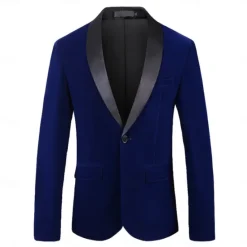Online OUKU All Blazer Wedding Party Party & Evening Sweet All Seasons Corduroy Plain Wedding Single Breasted Blazer Black Red Blue Green