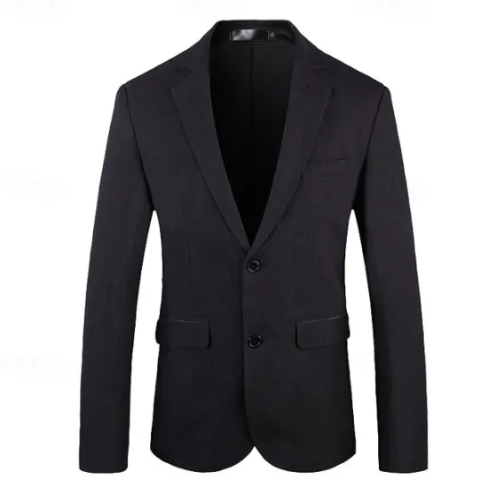 New OUKU All Linen Jacket Linen Blazer Blazer Wedding Party Bachelor's Party Sweet All Seasons Linen Solid / Plain Color Basic Casual Single Breasted Two-button Blazer Black Blue khaki Grey
