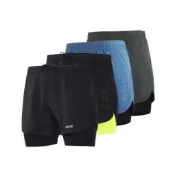 Online OUKU Arsuxeo Men's Running Shorts Gym Shorts Yoga Shorts Drawstring 2 in 1 Split Zipper Pocket Base Layer Outdoor Athletic Summer Spandex Quick Dry Lightweight Reflective Strips Yoga Gym Workout Marathon