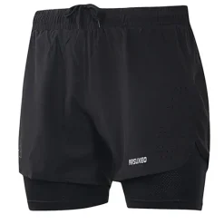 Online OUKU Arsuxeo Men's Running Shorts Gym Shorts Yoga Shorts Drawstring 2 in 1 Split Zipper Pocket Base Layer Outdoor Athletic Summer Spandex Quick Dry Lightweight Reflective Strips Yoga Gym Workout Marathon