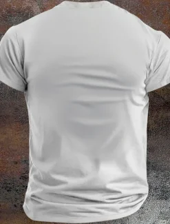 Hot OUKU Blood stains Designer Steampunk Men's 3D Print T shirt Tee Carnival Party Street T shirt Short Sleeve Henley Collar Shirt Summer Spring Clothing Apparel S M L XL XXL XXXL White