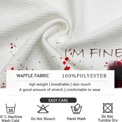 Best OUKU Blood stains I'm Fine Vacation Sports Fashion Men's 3D Print T shirt Tee Party Street Sports Outdoor T shirt & White Short Sleeve Crew Neck Shirt Summer Spring Clothing Apparel S M L XL 2XL 3XL Red
