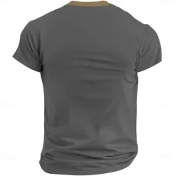 New OUKU Built in The Forties Retro Vintage Men's 3D Print T shirt Tee Henley Shirt Street Casual Daily T shirt Black Blue Green Short Sleeve Henley Shirt Summer Spring Clothing Apparel S M L XL XXL 3XL