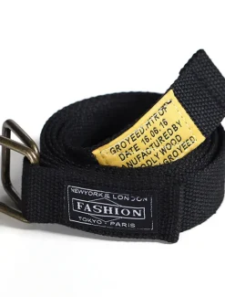 New OUKU Canvas Belt Unisex Web Fabric Casual Belt with Double D-ring Black Green Canvas Alloy Fashion Plain Daily Wear Weekend