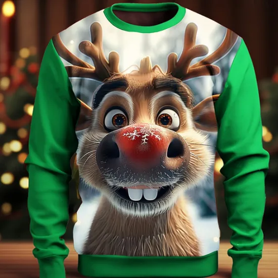 Clearance OUKU Christmas Men's 3D Print 3D 3D Cartoon Sweatshirts Sweatshirt Sweatshirt Long Sleeve Sweatshirt Crew Neck 3D Funny 3D Print Christmas Vacation Party Crewneck 3D Print 3D Winter Spring & Fall