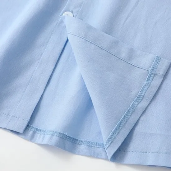 Clearance OUKU Cotton And Linen Classic Men's Shirt Linen Shirt Summer Shirt Beach Shirt Button Up Shirt Black White Blue Short Sleeve Plain Turndown Summer Vacation Holiday Clothing Apparel