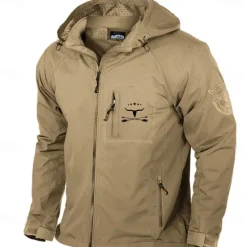 Outlet OUKU Cow Print Casual Men's Lightweight Waterproof Hooded Rain Jacket Outdoor Raincoat Shell Jacket for Hiking Travel