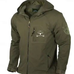 Outlet OUKU Cow Print Casual Men's Lightweight Waterproof Hooded Rain Jacket Outdoor Raincoat Shell Jacket for Hiking Travel