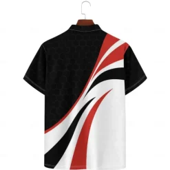 Discount OUKU 3D Line Men's Casual Print Polo Set Casual Daily Wear 95% Polyester 5% Spandex Short Sleeve Turndown Polo Shirts Spring & Summer S M L Micro-elastic Lapel Polo White