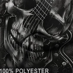 New OUKU Day of the Dead Men's Skull Guitar Polo Shirts Golf Shirt Short Sleeve Polo Shirts V Neck Horror Streetwear Festival Wear Party Outfits 3D Print Spring & Summer Black