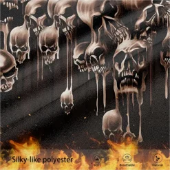 Discount OUKU Day of the Dead Men's Skull Polo Shirts Golf Polos Shirts Short Sleeve Polo Shirts Collar Horror Vacation Party Evening Wear Dailywear 3D Print Buttons Summer Black
