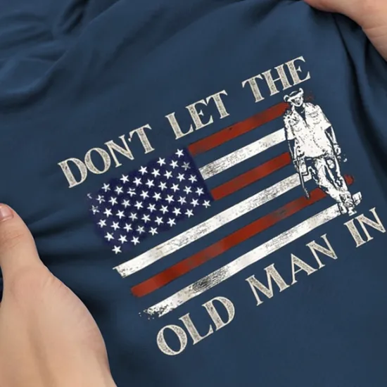 Online OUKU Dont Let the Old Man In American Flag Men's Retro Vintage Casual 3D Print T shirt Tee Henley Shirt Sports Outdoor Holiday Going out T shirt Black Army Green Dark Blue Short Sleeve Henley Shirt Summer