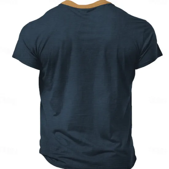 Online OUKU Funny Slang I Have Selective Hearing Sorry You Weren't Selected Today Men's Street Style Waffle Henley Shirt T shirt Tee Street Sports Outdoor Casual T shirt Dark Brown Black Blue Green