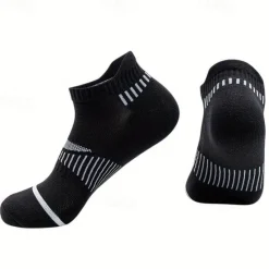 OUKU 21Grams Men's 6 Pieces Multi Packs Socks Running Socks Casual Socks Black White Color Stripes Sports & Outdoor Daily Vacation Basic Medium Spring Fall Fashion Casual