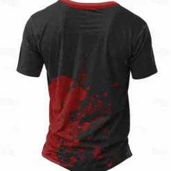 Discount OUKU Graphic Blood stains I'm Fine Fashion Athleisure Men's 3D Print T shirt Tee Street Sports Outdoor T shirt Black / Red Red & White Short Sleeve Henley Shirt Summer Spring Clothing Apparel S M L XL 2XL