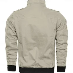 Outlet OUKU Graphic Letter Printed Jesus Men's Standing Collar Jacket Zip Up Combat Bomber Jacket Tactical Cargo Outwear Cotton Comfy Breathable Coat With Pockets