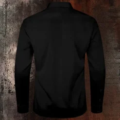 Clearance OUKU Halloween Men's Grimace Halloween Costumes Shirt Button Up Shirt Long Sleeve Casual Dark Party Evening Wear Fall Winter Spring & Summer Turndown Shirt Collar Button Up 3D Print Black