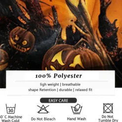 OUKU Halloween Men's Pumpkin Grimace Halloween Costumes Shirt Button Up Shirt Long Sleeve Casual Dark Party Evening Wear Fall Winter Spring & Summer Turndown Shirt Collar Button Up 3D Print Black