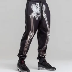 Outlet OUKU Halloween Men's Skeleton Halloween Costumes Sweatpants Joggers Trousers Mid Waist Drawstring Elastic Waist Dark Gothic Style Holiday Streetwear Athletic Sweatpants with Pockets Spring Fall 3D Print