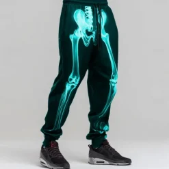 Outlet OUKU Halloween Men's Skeleton Halloween Costumes Sweatpants Joggers Trousers Mid Waist Drawstring Elastic Waist Dark Gothic Style Holiday Streetwear Athletic Sweatpants with Pockets Spring Fall 3D Print