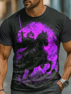 Sale OUKU Halloween Men's T Shirt Skull Pumpkin 3D Crew Neck Clothing Apparel 3D Print Party Street Holiday Short Sleeve Graphic Exaggerated Designer