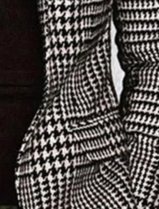 Outlet OUKU kentucky derby Men's Houndstooth Long Sleeve Turndown Fashion Streetwear Business Work Wear to work Going out Buttons Print Black