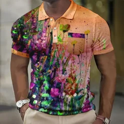 Outlet OUKU Kentucky Derby Men's Graphic Prints Waffle Polo Shirts Polo Shirts Lapel Polo Short Sleeve Polo Shirts Turndown Fashion Designer Casual Outdoor Street Casual Daily Print Summer Spring Blue-Green Blue