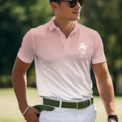 Hot OUKU Kentucky Derby Men's Hawaiian Polo Shirts Golf Shirt Short Sleeve Polo Shirts Collared Shirts Casual Beach Wear Vacation Wear Tropical Wear Party Outfits Buttons 3D Print Summer Yellow Pink Blue