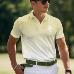 Hot OUKU Kentucky Derby Men's Hawaiian Polo Shirts Golf Shirt Short Sleeve Polo Shirts Collared Shirts Casual Beach Wear Vacation Wear Tropical Wear Party Outfits Buttons 3D Print Summer Yellow Pink Blue