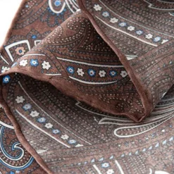 OUKU Male 100% Silk Square Scarf Formal Outdoor Vacation Dark Brown Wine Scarf