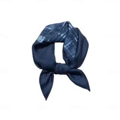 Outlet OUKU Male 100% Silk Square Scarf Outdoor Vacation Office Dark Yellow Black Scarf