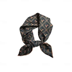 Outlet OUKU Male 100% Silk Square Scarf Outdoor Vacation Office Dark Yellow Black Scarf